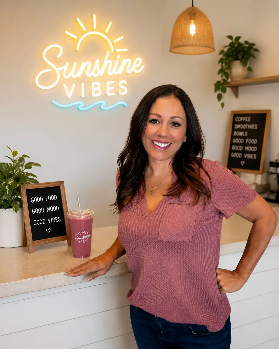 Krista, owner of Sunshine Herbs, in her Fortuna Foothills shop